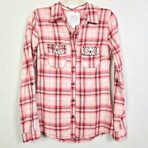 Maurices Maverick Plaid Shirt S Studded Western